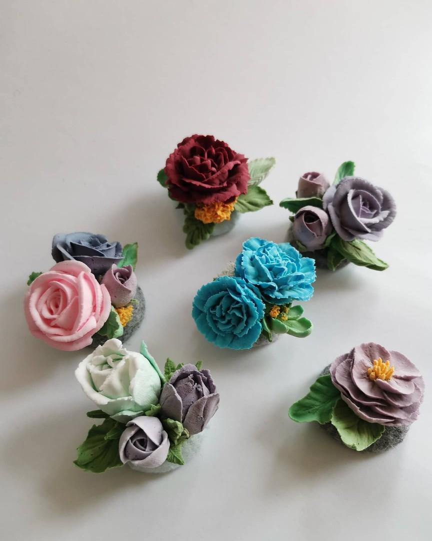 Claycreamflower韓式奶油黏土花磁石貼 手作 自家設計 手作產品 飾物 Carousell