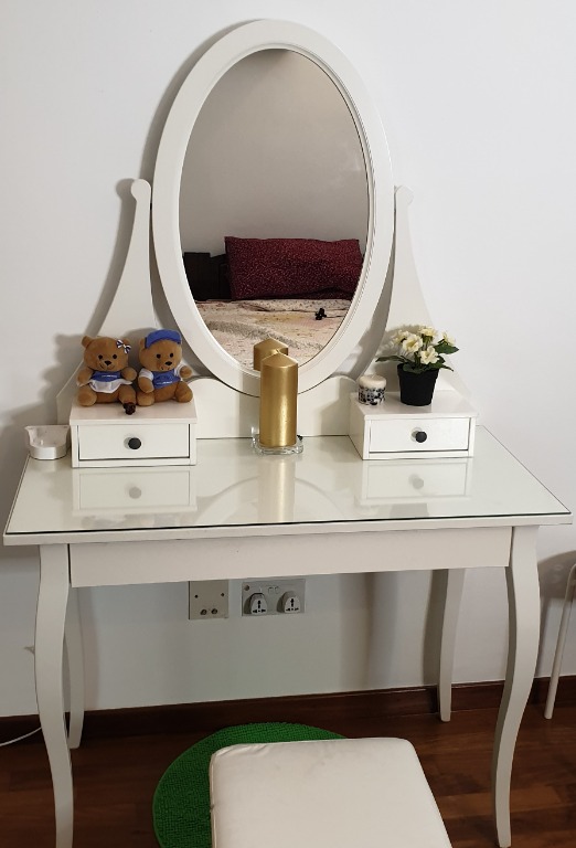Ikea dressing table with mirror, Furniture & Home Living, Furniture