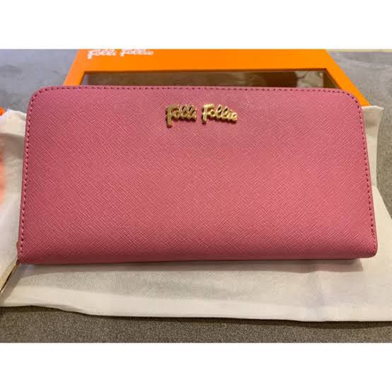Folli Follie Saffiano Continental pink wallet Women s Fashion Bags Wallets Wallets Card holders on Carousell