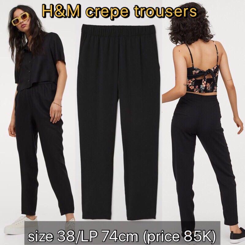 H M pull on crepe trousers pants Fesyen Wanita Pakaian Wanita