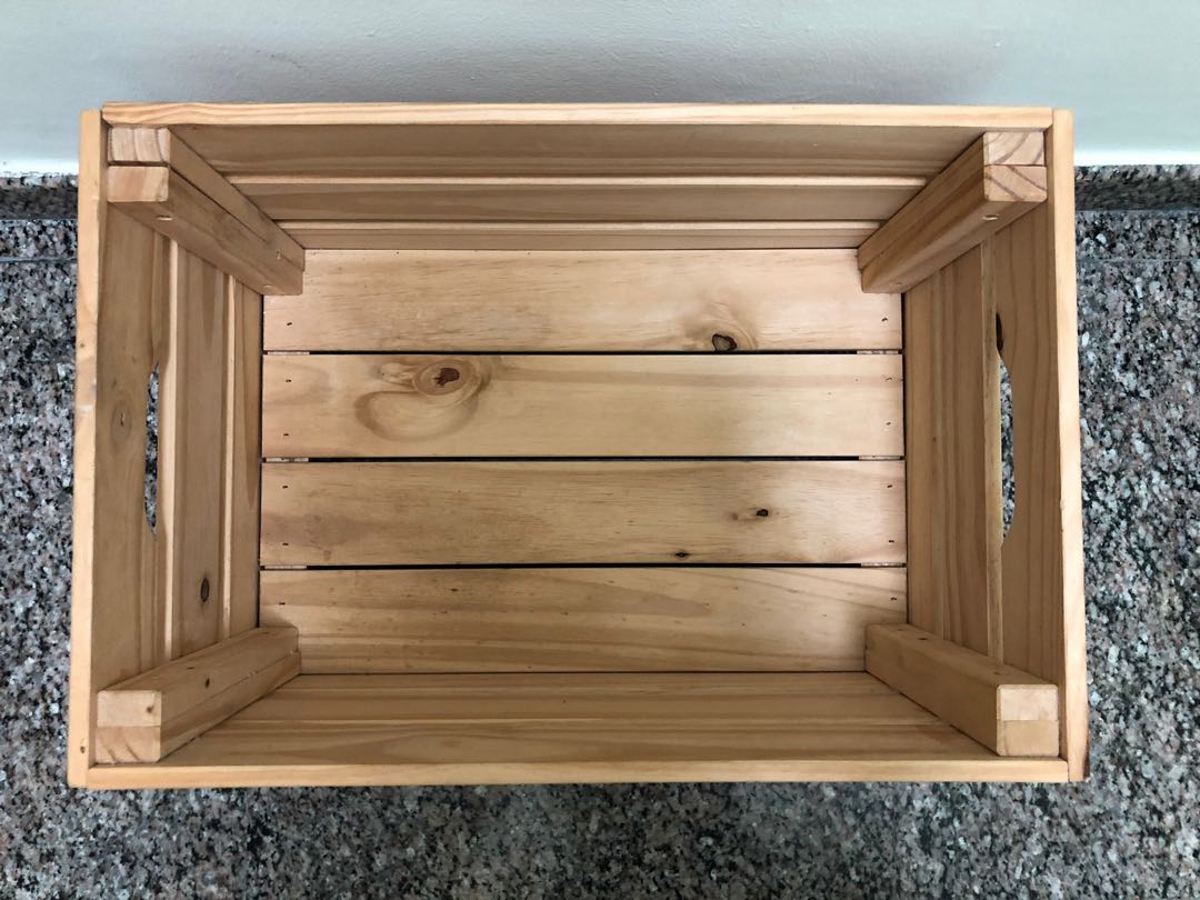 IKEA wooden crate, Furniture & Home Living, Furniture, Shelves