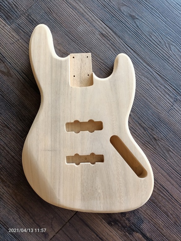 Jazz Bass Body Paulownia Wood Unfinished Ready Stock