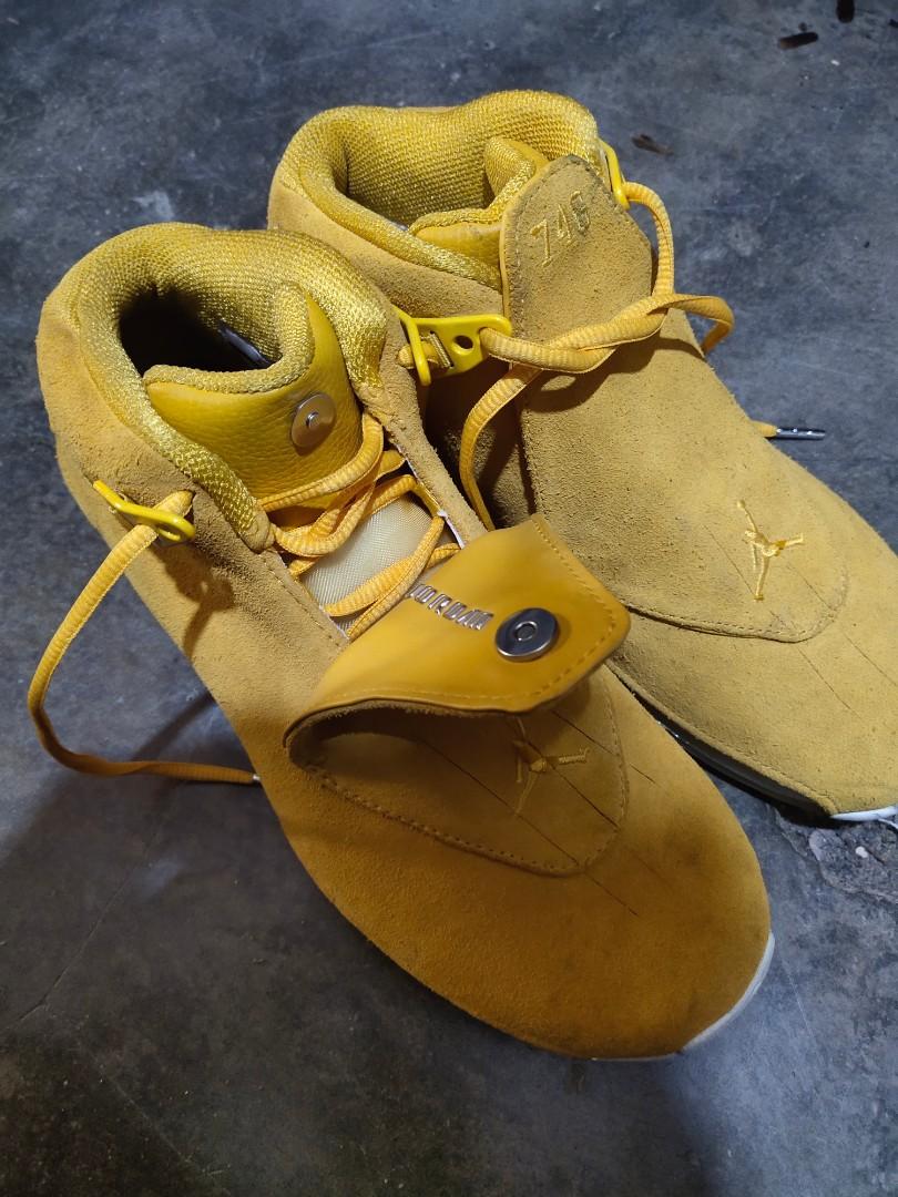 jordan 18 retro yellow ochre, Fesyen Pria, Sepatu Sneakers di