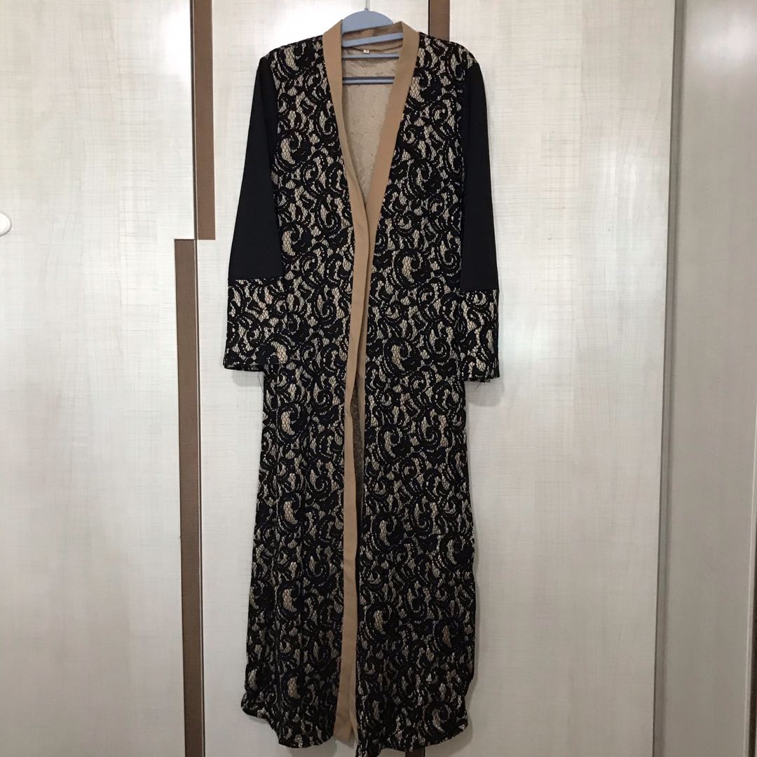 Lace sale overcoat abaya