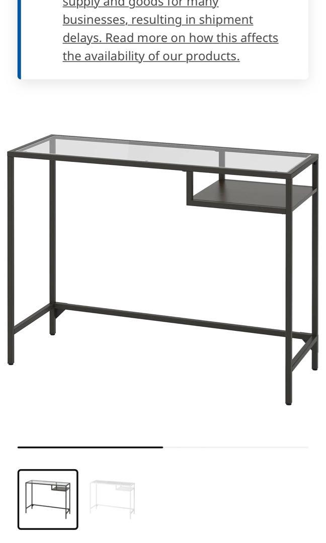 Laptop Table Ikea Glass top, Furniture & Home Living, Furniture