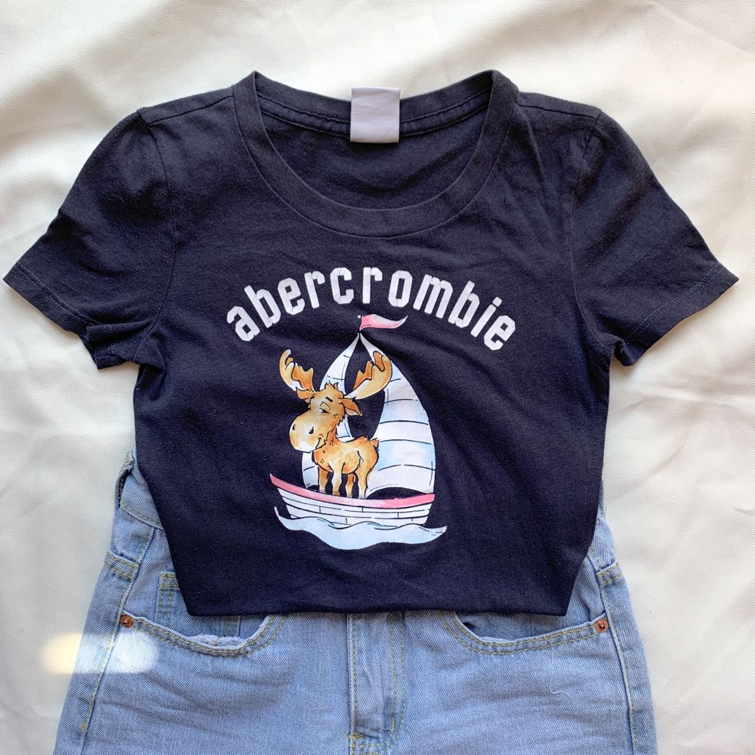 moose abercrombie baby tee, Women's Fashion, Tops, Shirts on Carousell
