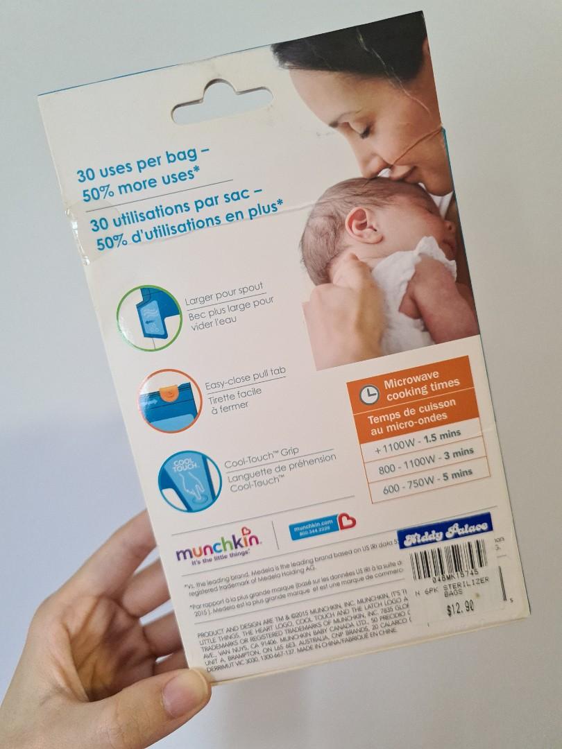 Munchkin Latch Sterilisation Sterilizer Bags, Babies & Kids, Nursing