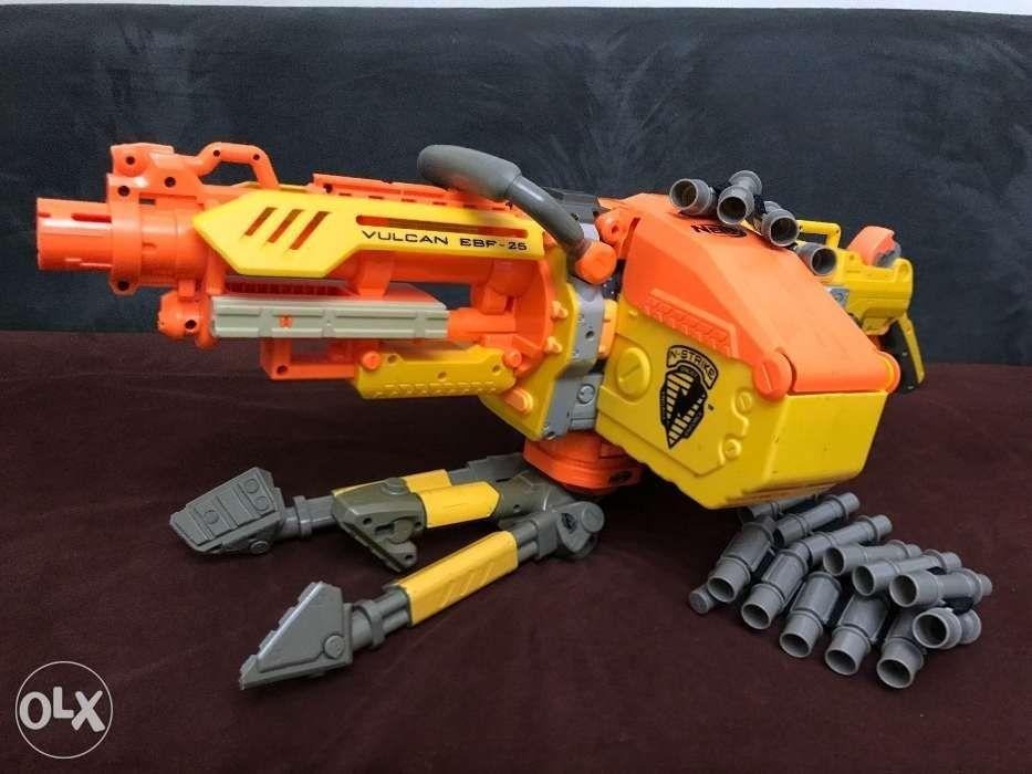 Nerf Vulcan EBF25 FULL AUTO OT Ammo Belt Tri Pod Excellent Condition