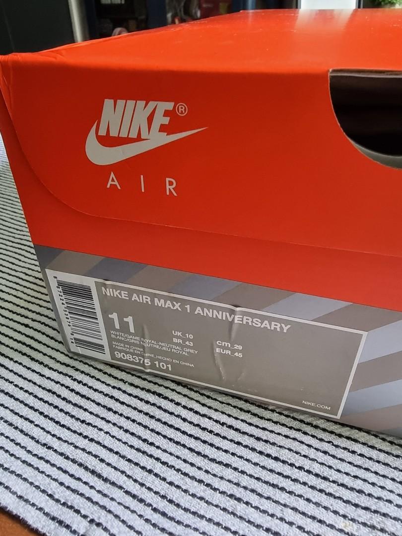 Nike Air Max 1 Anniversary, Men's Fashion, Footwear, Sneakers on Carousell
