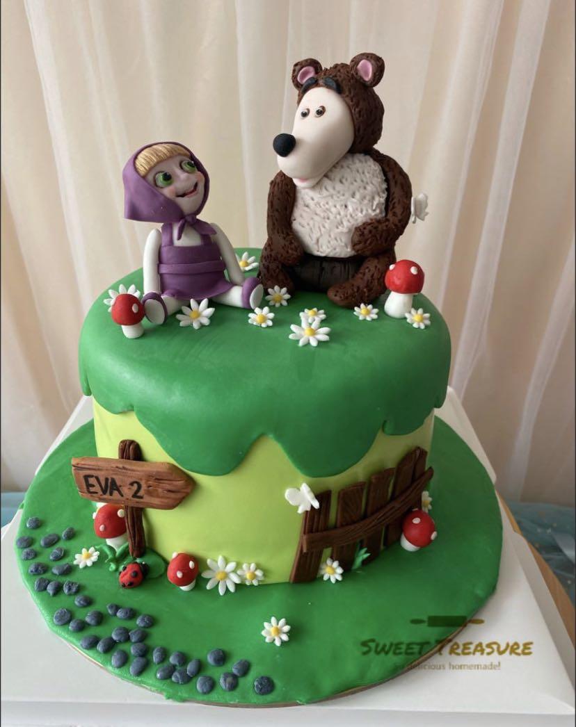 Number Blocks Fondant Cake Masha And The Bear Cake Food Drinks Homemade Bakes On Carousell