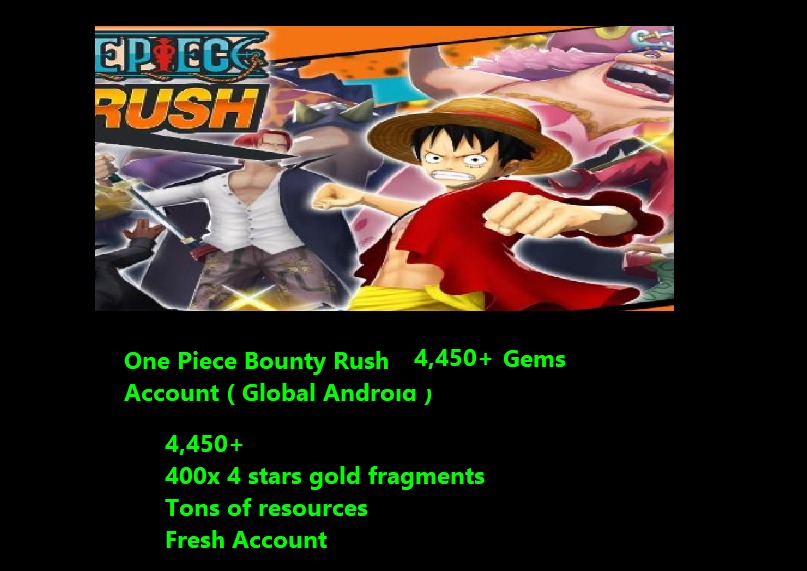 One Piece Bounty Rush Global Android 5000 Gems Tons Of Resources Video Gaming Gaming Accessories Game Gift Cards Accounts On Carousell