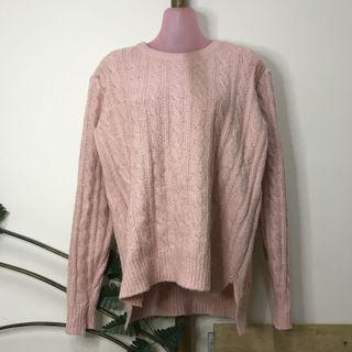 Pink Knitted Top with Side Slits 