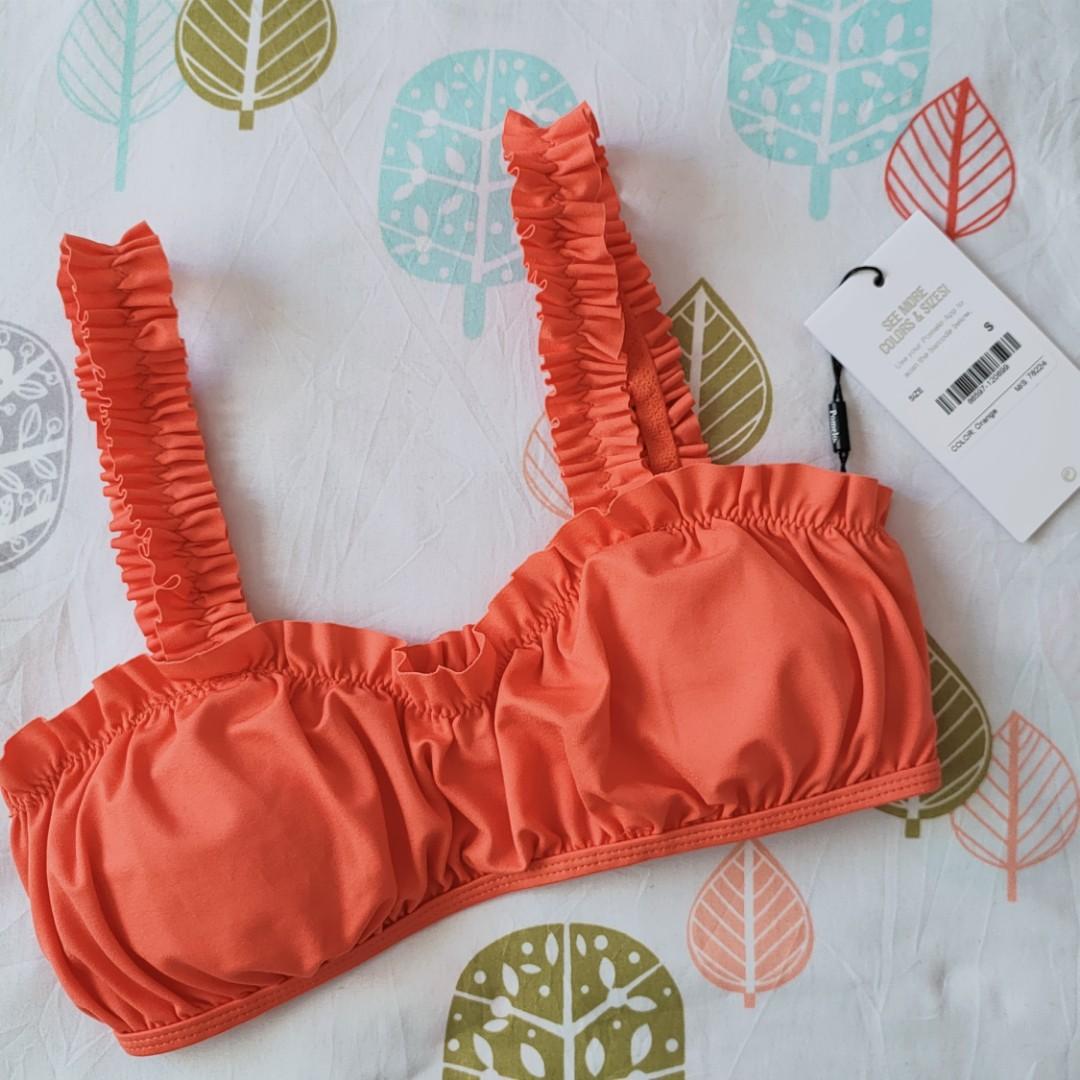 Pomelo Frill Bikini top and Bottom, Women's Fashion, Swimwear, Bikinis