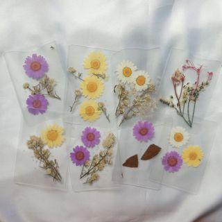 Pressed flowers bookmarks