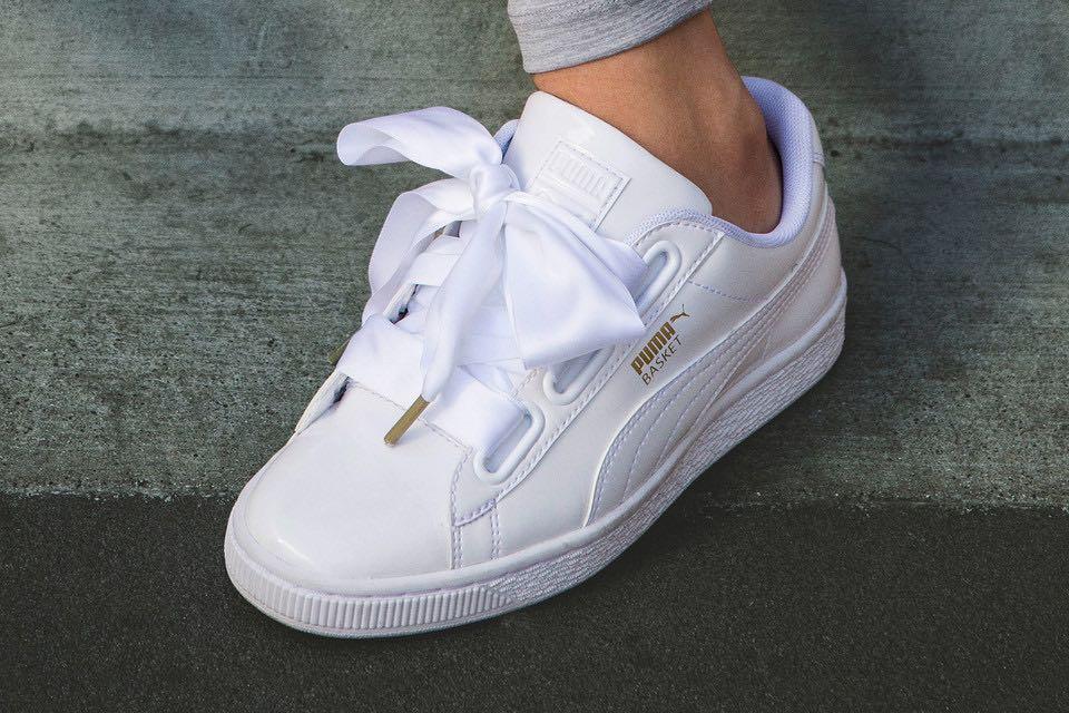 Puma basket heart leather white sales