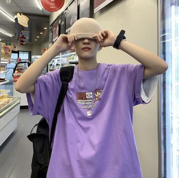 Purple Wooshmello Oversized Graphic Tee 
