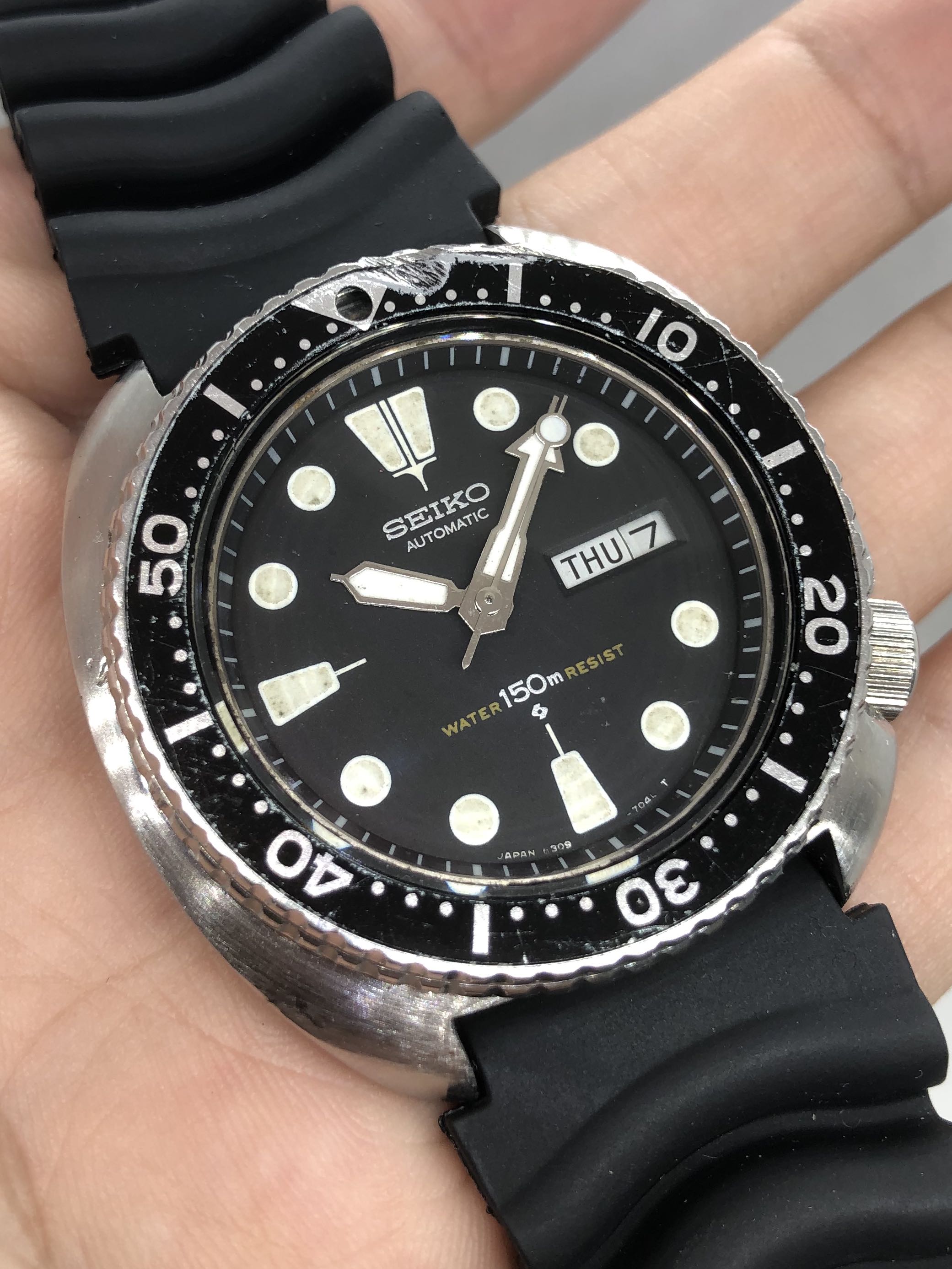 Seiko Diver Turtle Vintage 1968 Black 44mm 6309-7040 Automatic, Luxury,  Watches on Carousell