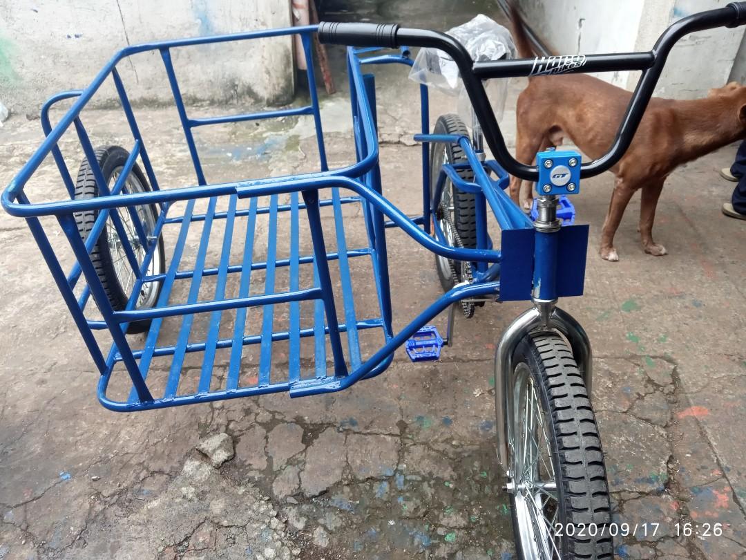 Sidecar with bike heavy duty (Category: Foot Care) located in Manila. Submitted by fastmountain_dfe013 (Listing ID 1085739053, Image 1). Description: custom made long sidecar.. 48L inch/24W/20H.. pwedeng pang deliver ng merchandise..1/2 Bi Pipe 3/16x1 FB flooring heavy duty.. GI BIKE in foot brake super jumbo tire 2.50x16 makapal rayos..