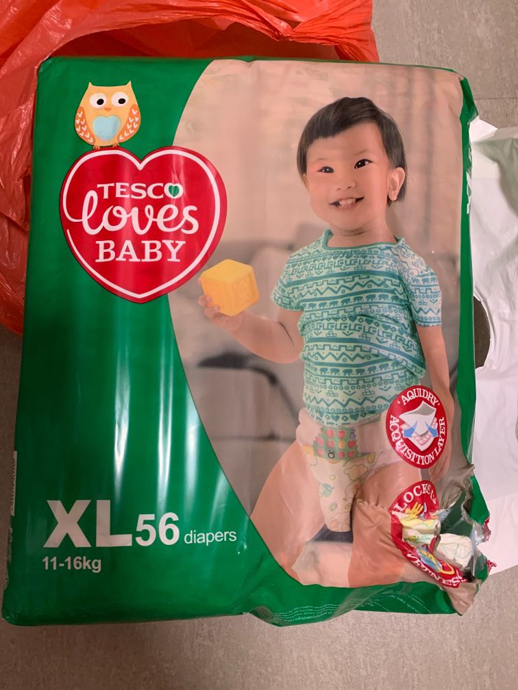 Tesco diaper XL size, Babies & Kids, Bathing & Changing, Diapers & Baby