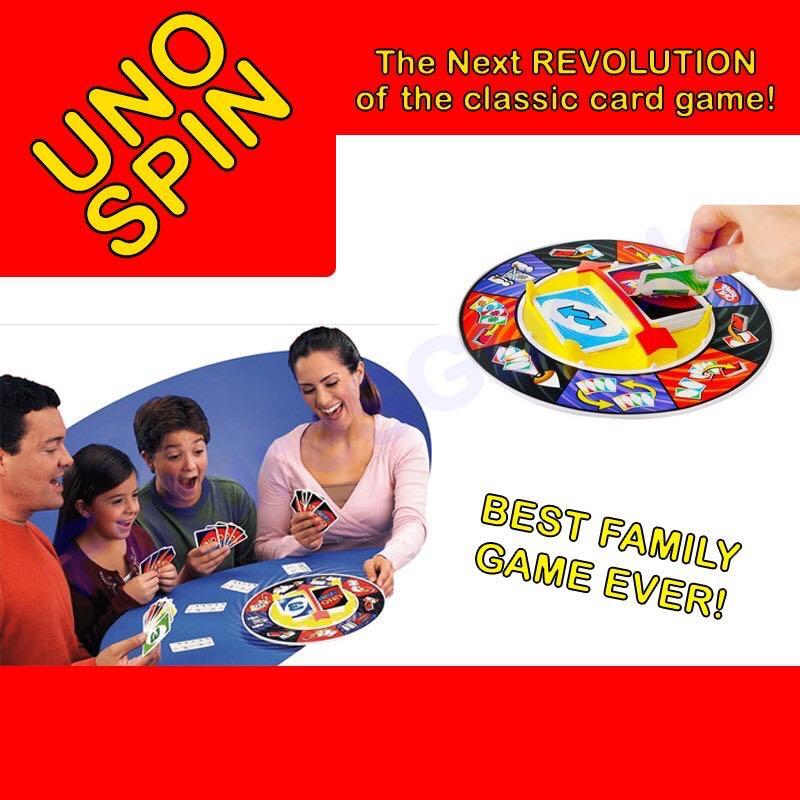 New  Uno Spin Card Travel Game Playing Card For Family Friends Party Fun 