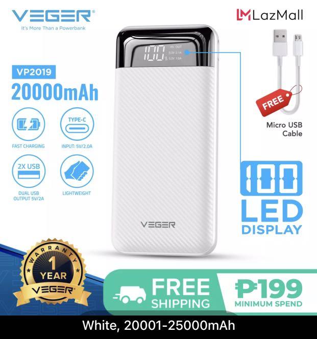 Veger 20,000 mAh powerbank, Mobile Phones & Gadgets, Mobile ...