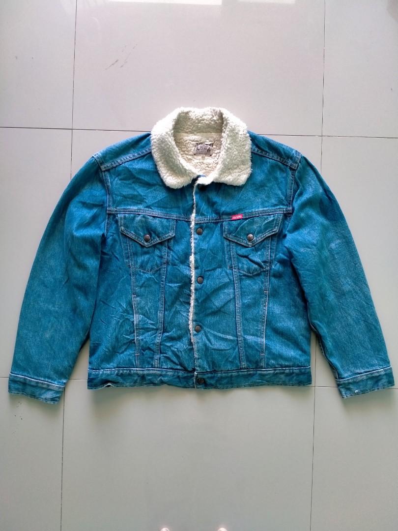 Vintage Big John Sherpa Lined denim trucker jacket Original made