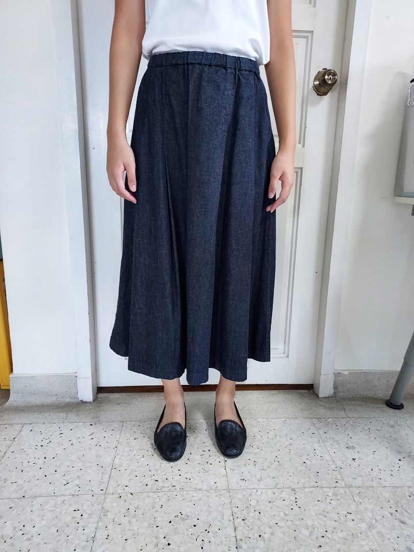 Muji denim skirt cheap