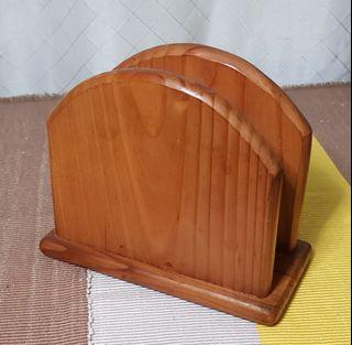 Wood table napkin holder