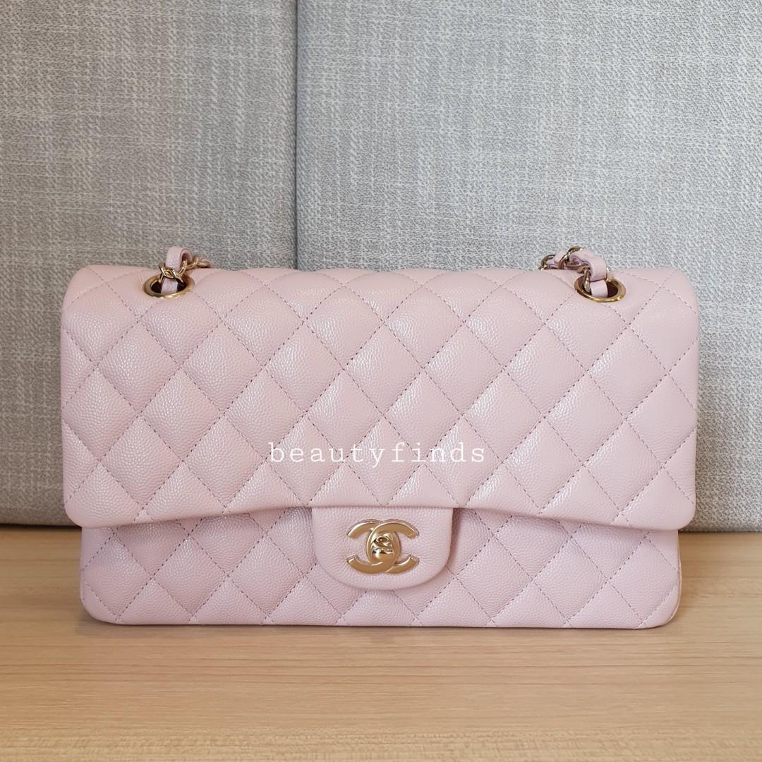 🦄💖 BRAND NEW: Chanel 21S Medium Classic Flap (Light Pink, Caviar