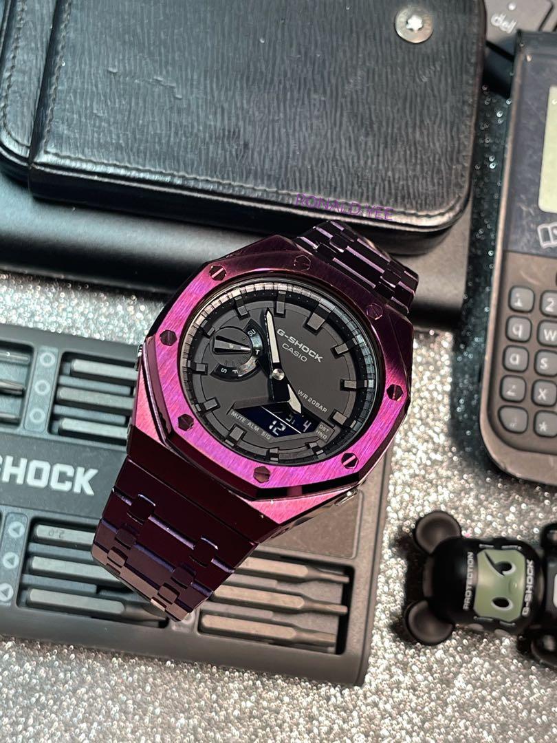 Purple online metal watch