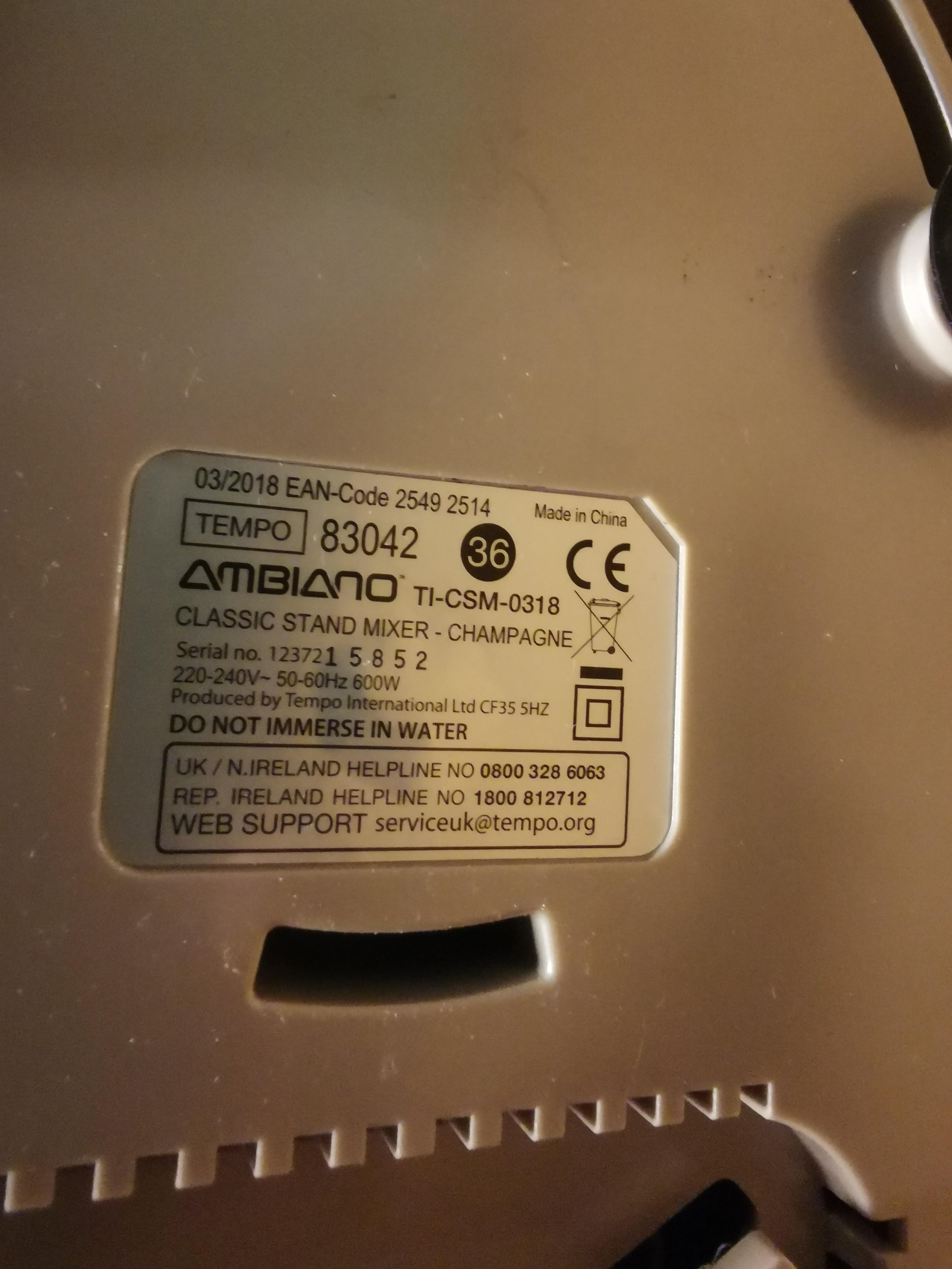 Ambiano stand mixer 4L, TV & Home Appliances, Kitchen Appliances, Hand