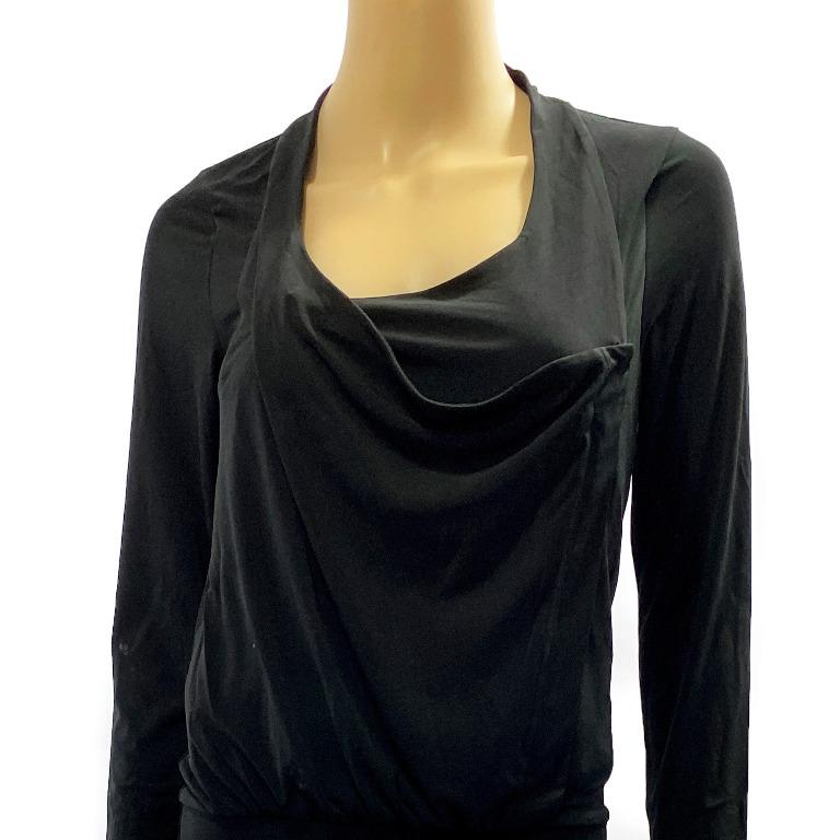 BCBG MaxAzria Black Drape Dress (Category: Dresses) located in Mandaue City. Submitted by great.style.shoppe (Listing ID 1085991064, Image 3). Description: In very good condition. Size Small. 100% Polyester. Measurements (estimated-taken flat): Armpit: 17 inches; Waist: 15 inches; Sleeves: 23 inches; Length: 35 inches..