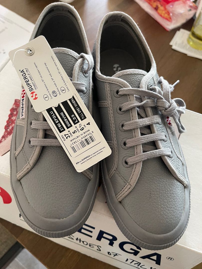 Superga grey leather 2025