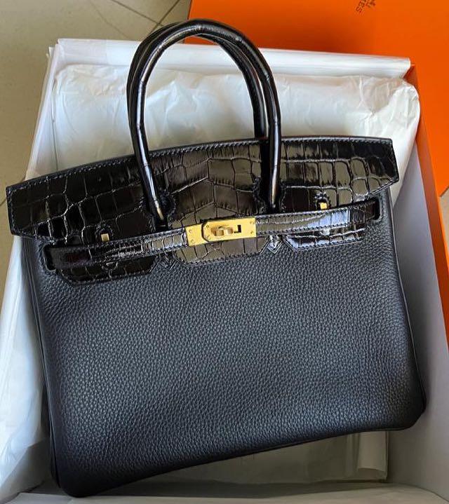 Hermes Kelly 25 Croc Touch Bag
