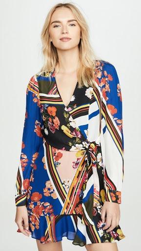 Parker Blue Floral Dress - Brand New