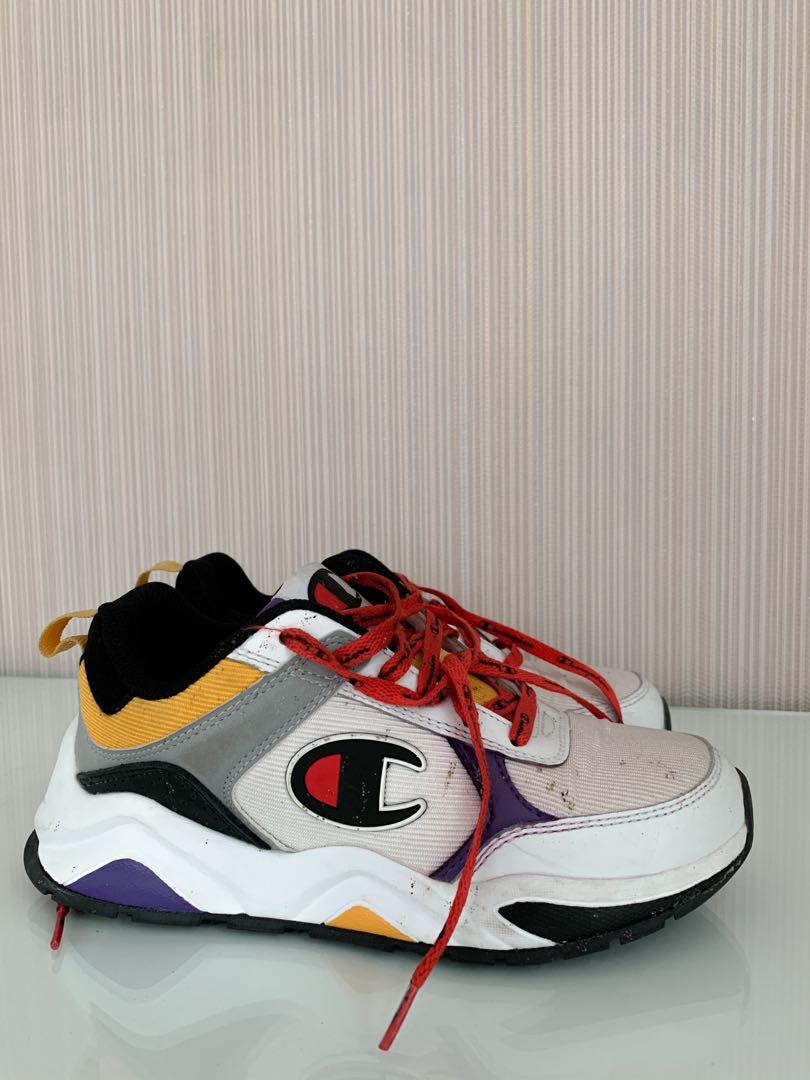 Champion 93Eighteen Multi White ColorBlock Shoes Fesyen Wanita