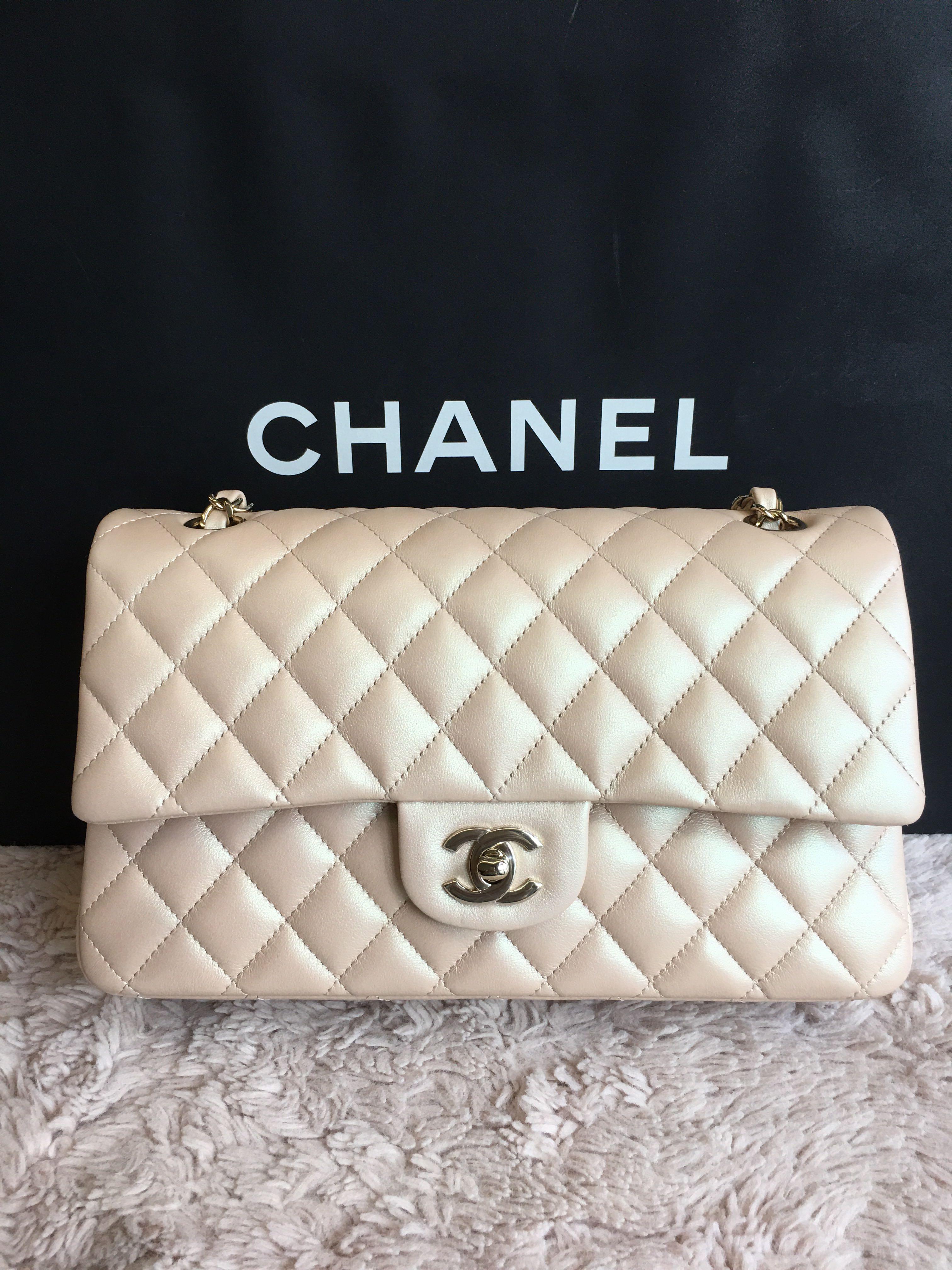 Chanel 21S Iridescent White Mini Flap Rectangle CC Quilted Chain Crossbody  Bag