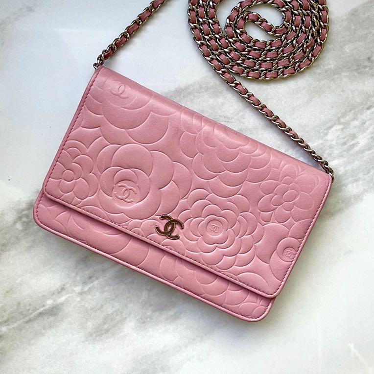 CHANEL Velvet Quilted Camellia Velvet Flap Coin Purse With Chain