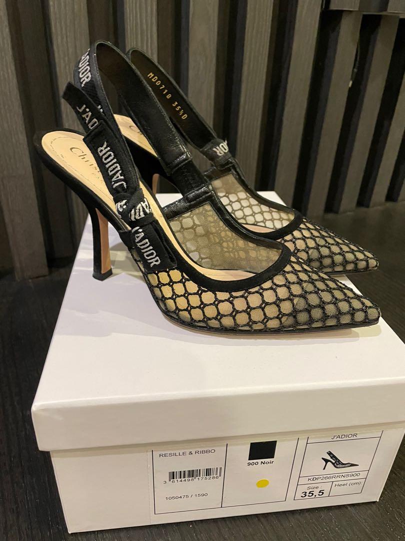 Christian Dior J'adore heels shoes black net size , Women's Fashion,  Footwear, Heels on Carousell