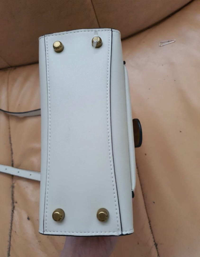 Coach Tabby Top Handle 20 (Chalk White), Fesyen Wanita, Tas & Dompet di Carousell