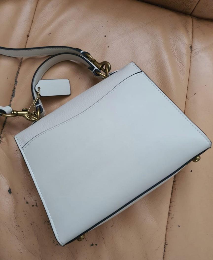 Coach Tabby Top Handle 20 (Chalk White), Fesyen Wanita, Tas & Dompet di Carousell