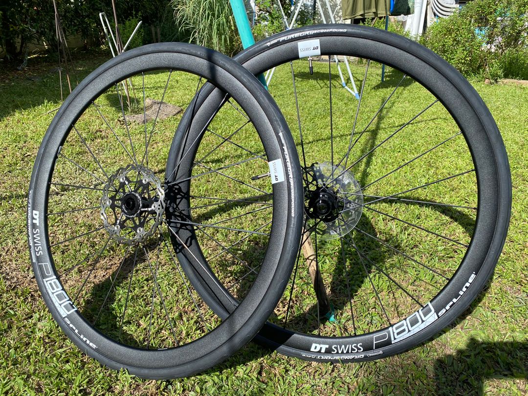 DT Swiss P1800 Spline 32 DB road wheelset, Sports Equipment, Bicycles   Parts, Parts  Accessories on Carousell