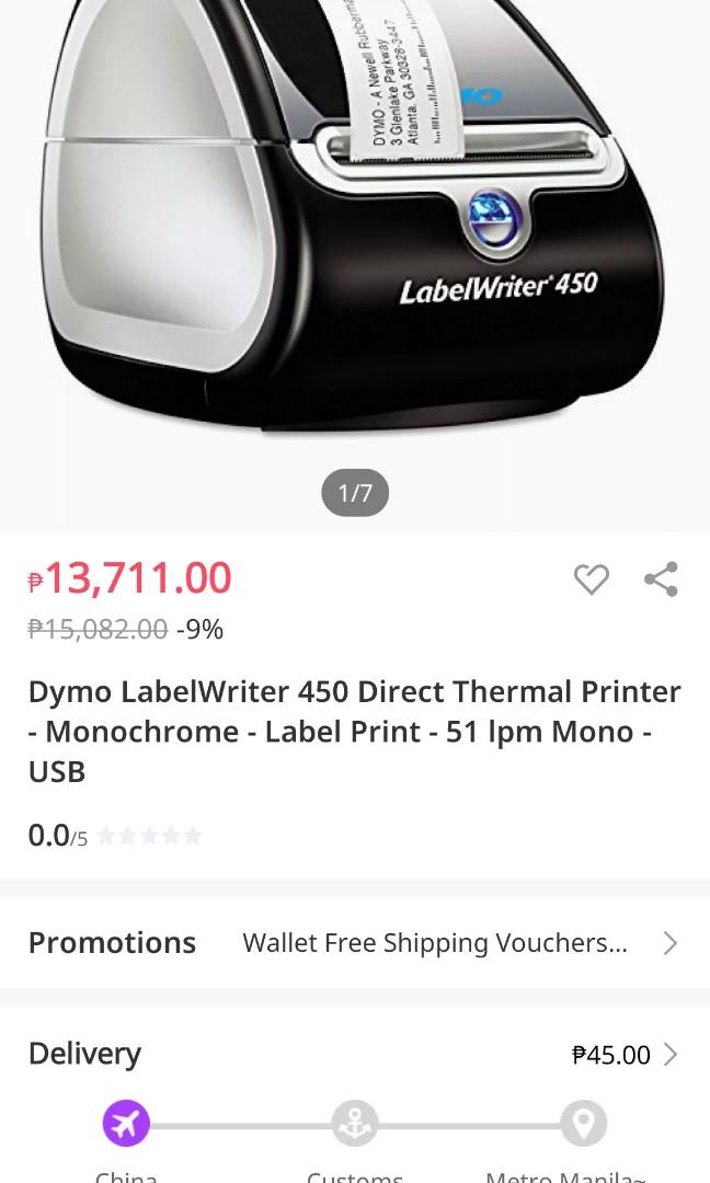 DYMO Label Printer | LabelWriter 450 Direct Thermal Label ...
