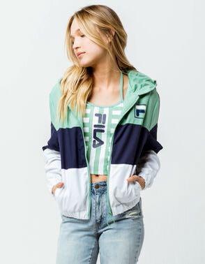 Fila Luella Colorblock Jacket in Green Women s Fashion Coats Jackets and Outerwear on Carousell