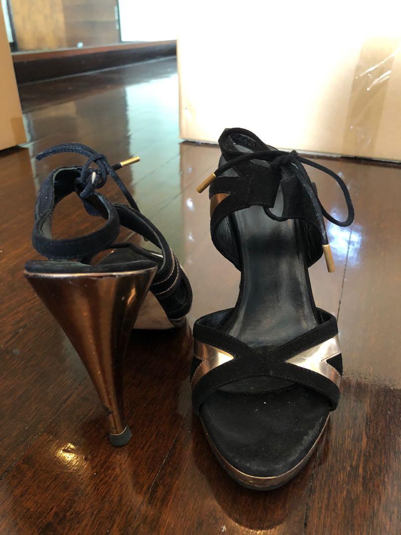 Gold gucci sandal heels online