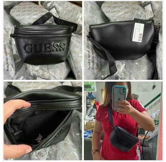 guess logo fanny pack