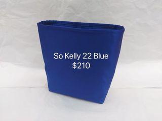 Hermes So Kelly 22 bag in bag blue