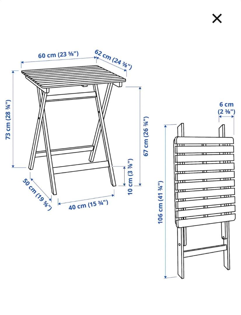 IKEA Askholmen outdoor table, Furniture, Tables & Chairs on Carousell