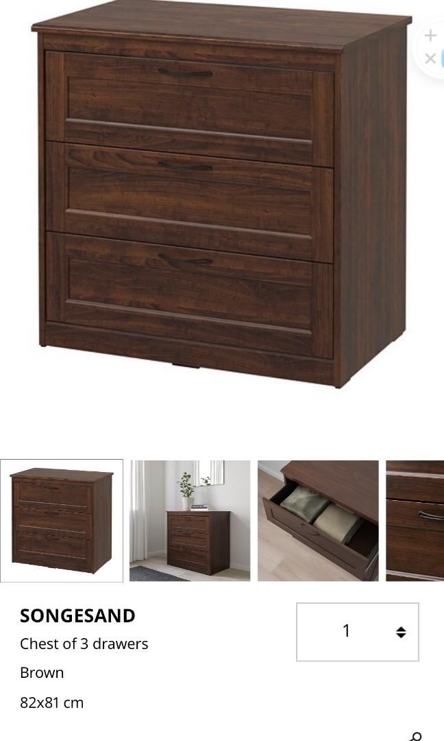 Songesand 3 outlet drawer chest