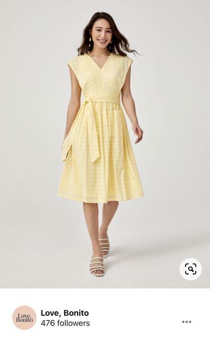 yellow flare dress